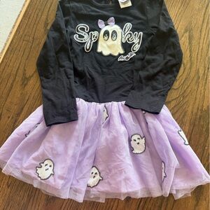 Spooky Black and Purple Kids Skirt Set
